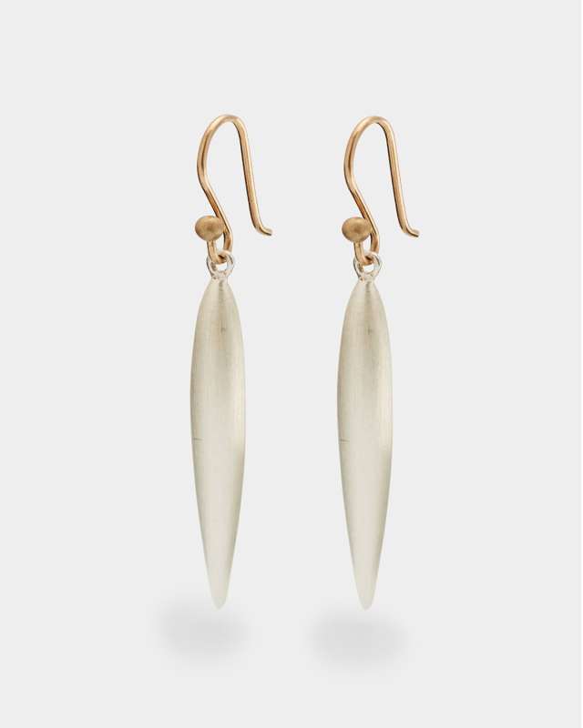 Large Silver Rice Earrings